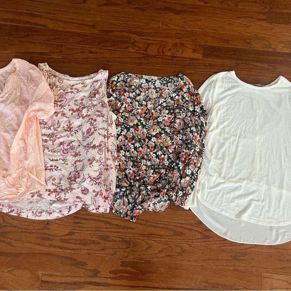 Floral and Solid Women's LOFT top bundle
